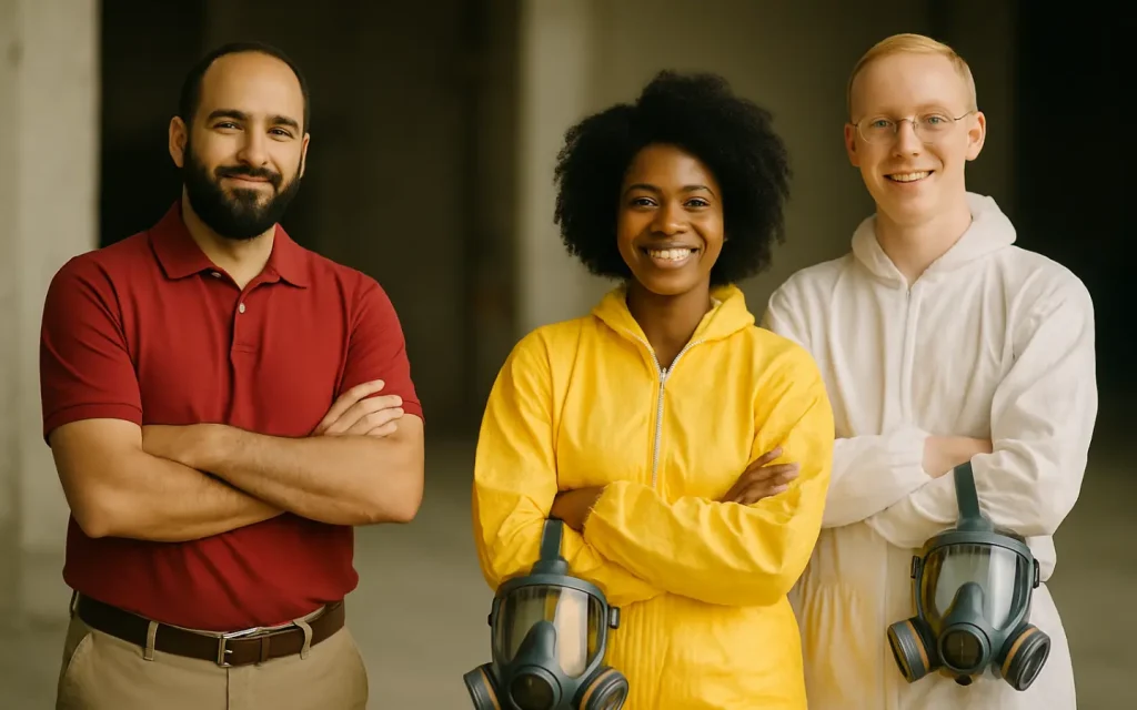 Technician walking customer through the restoration process