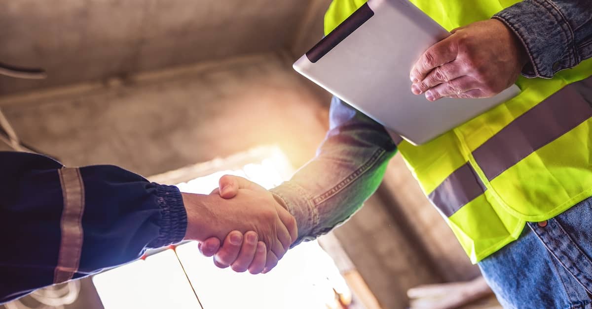 Team members working with a positive attitude