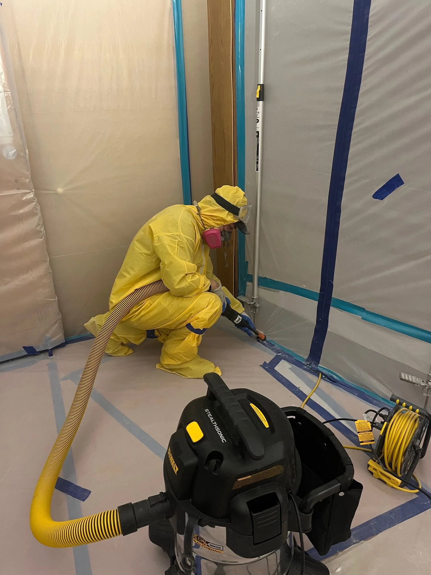 HEPA vacuuming mold-contaminated surfaces