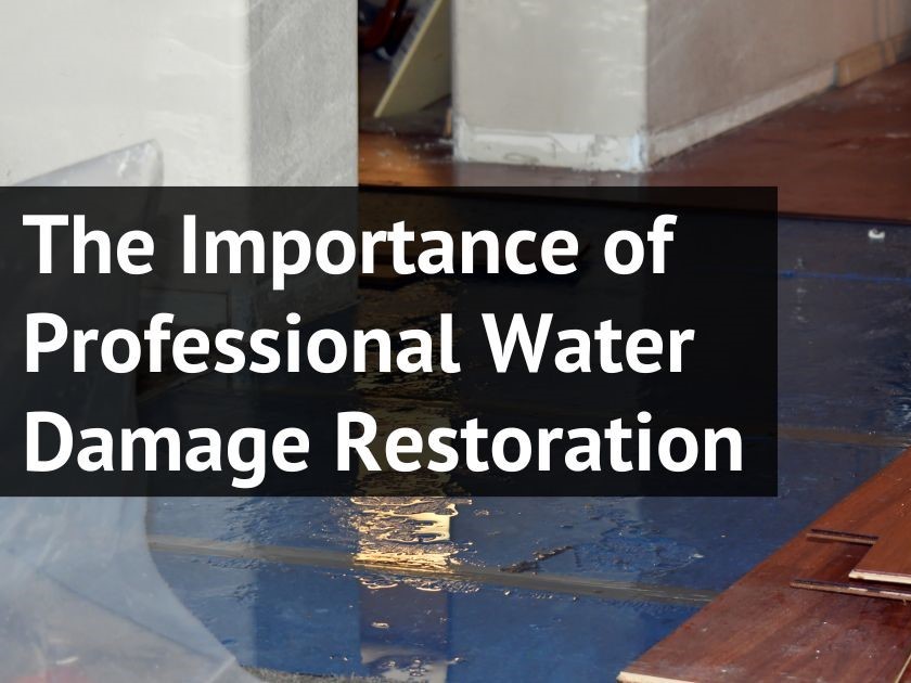 Water damage restoration in progress